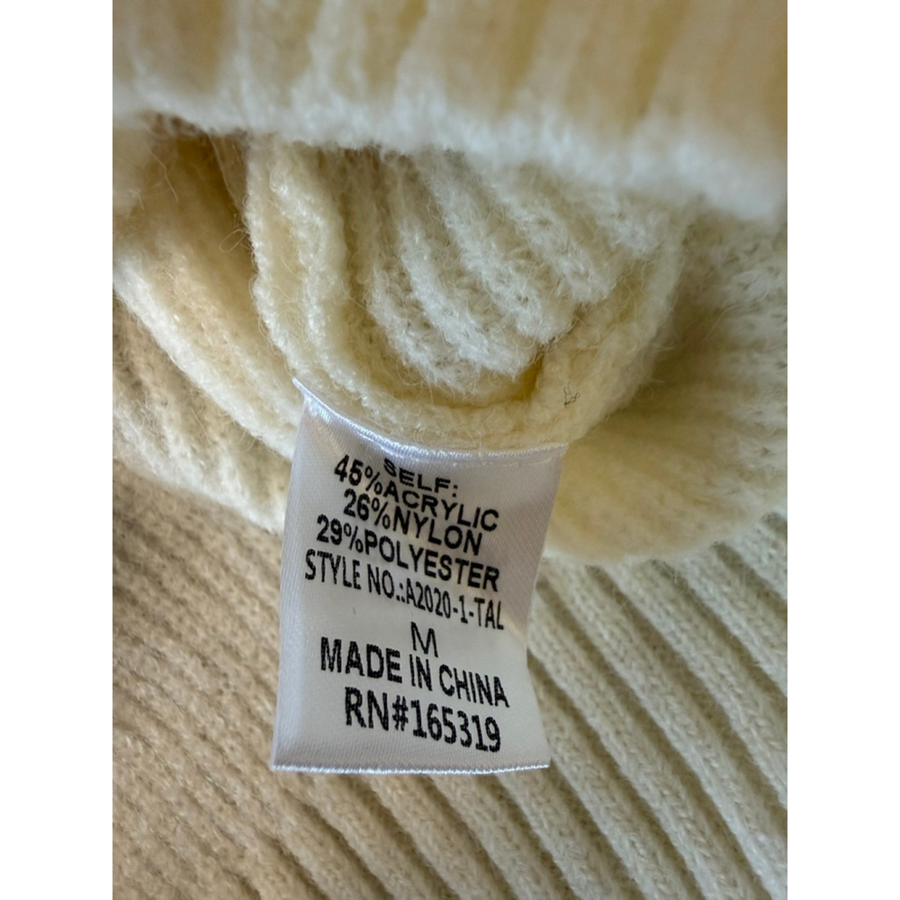 Talulah ivory short-sleeve knit sweater with multiple plaid bows puff slv SZ M - Picture 6 of 7